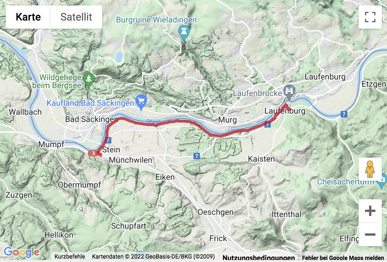 Carte de situation Randonnée au bord du Rhin