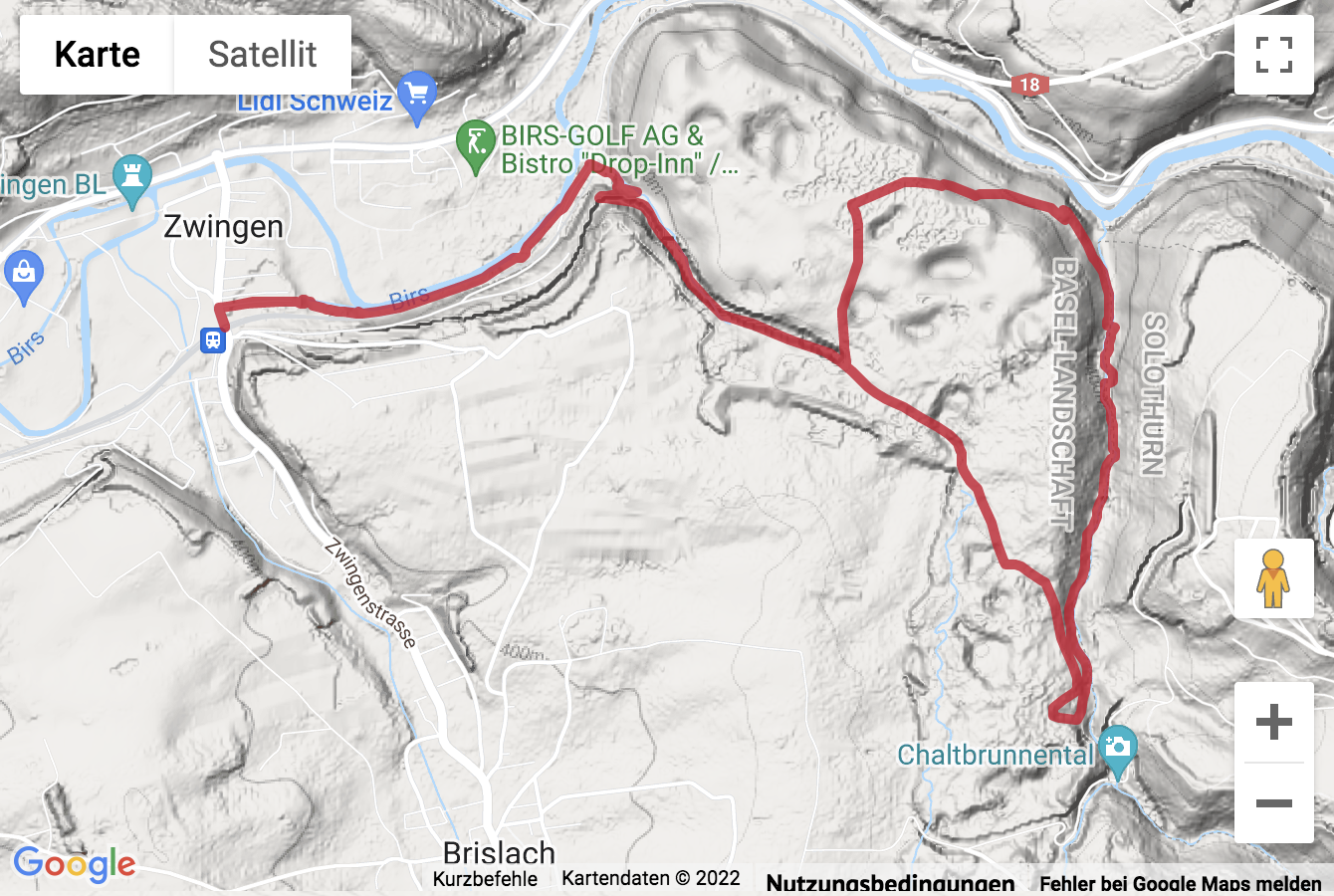 Carte de situation Le sentier Karstique de Zwingen
