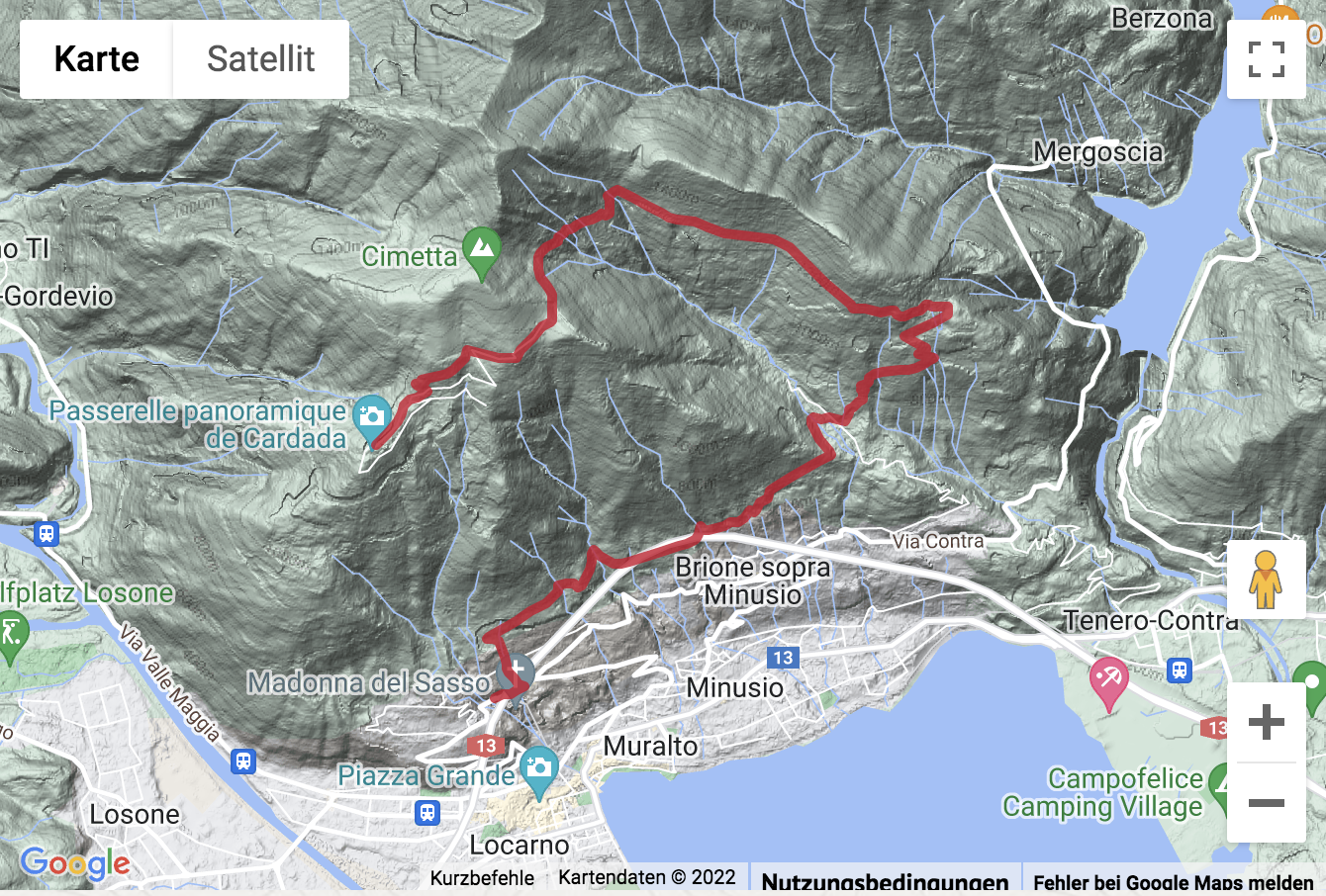 Carte de situation Randonnée panoramique au-dessus du Lago Maggiore